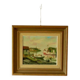 Boat in the harbour by Carl Christiansson