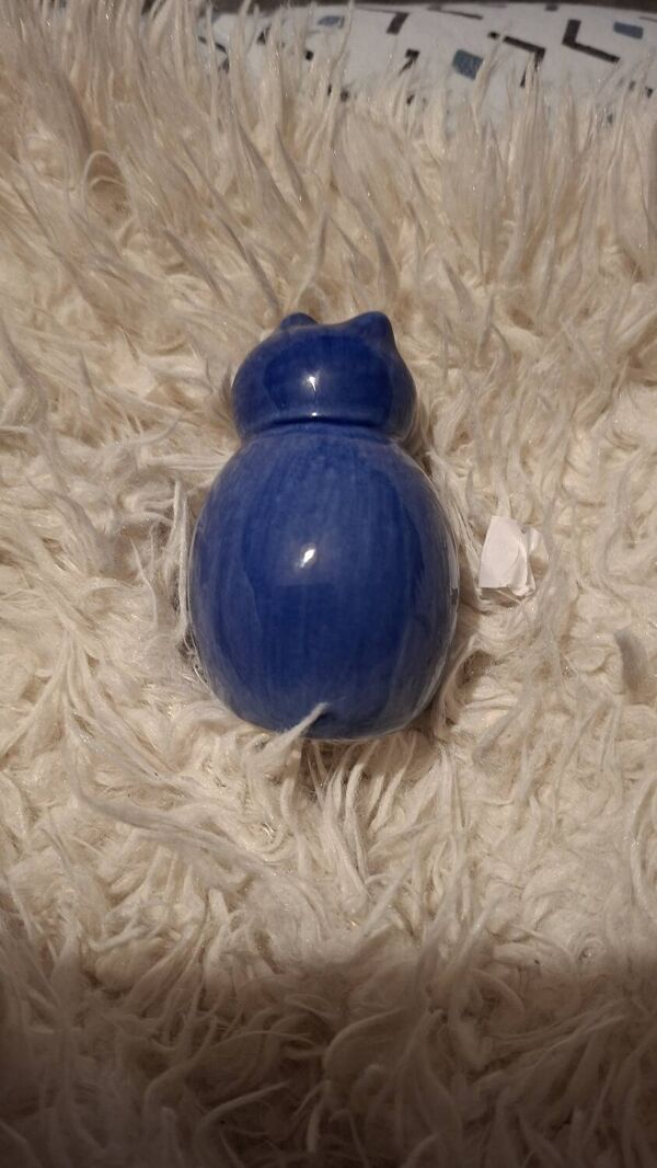 Céramique Chat MIA Bleu Cobalt Lisa Larson Yeux Jaunes Atelier Gustavs