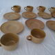 8 Tasses et sous tasses Grès village CNP France
