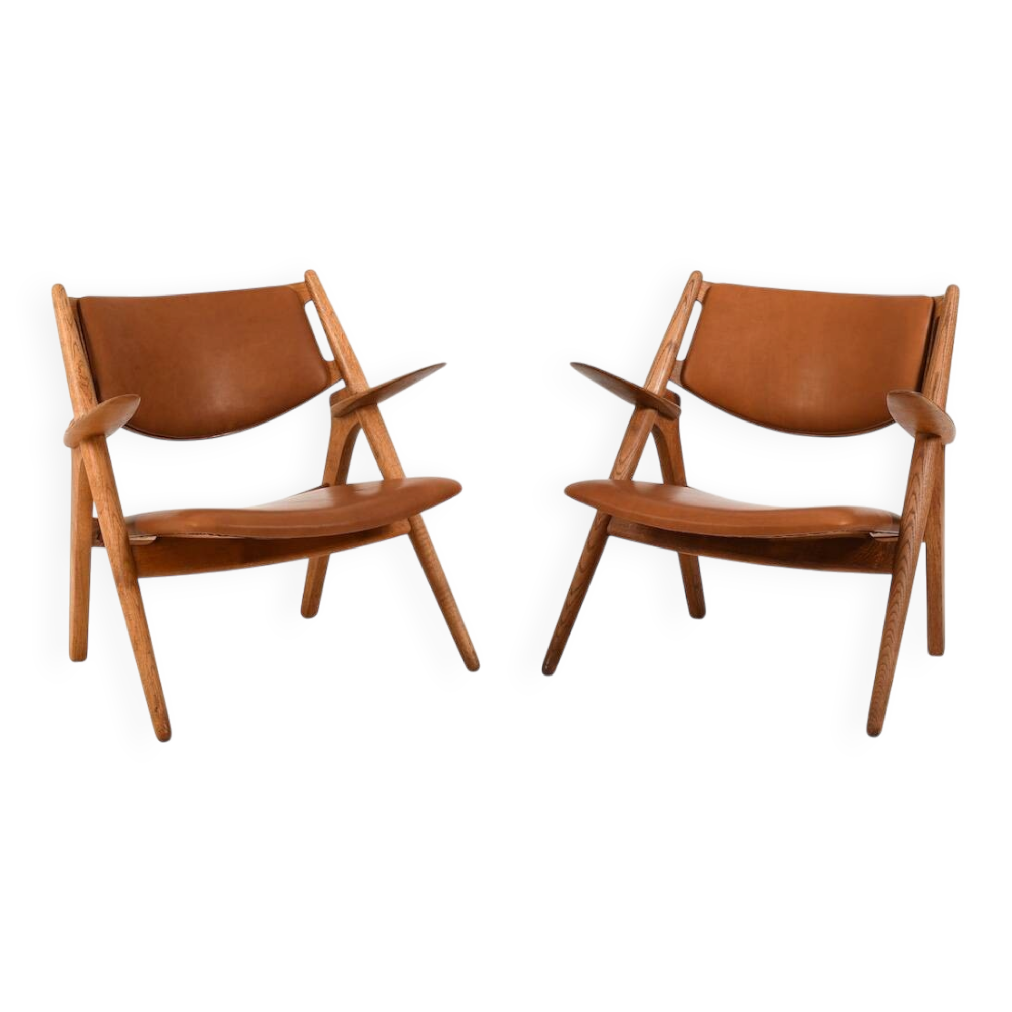 Fauteuils en chêne CH-28 de Hans J. Wegner