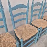 4 chaises paillées anciennes de style provençale