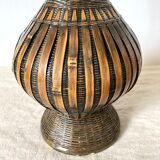 Bamboo and lacquered wood vase
