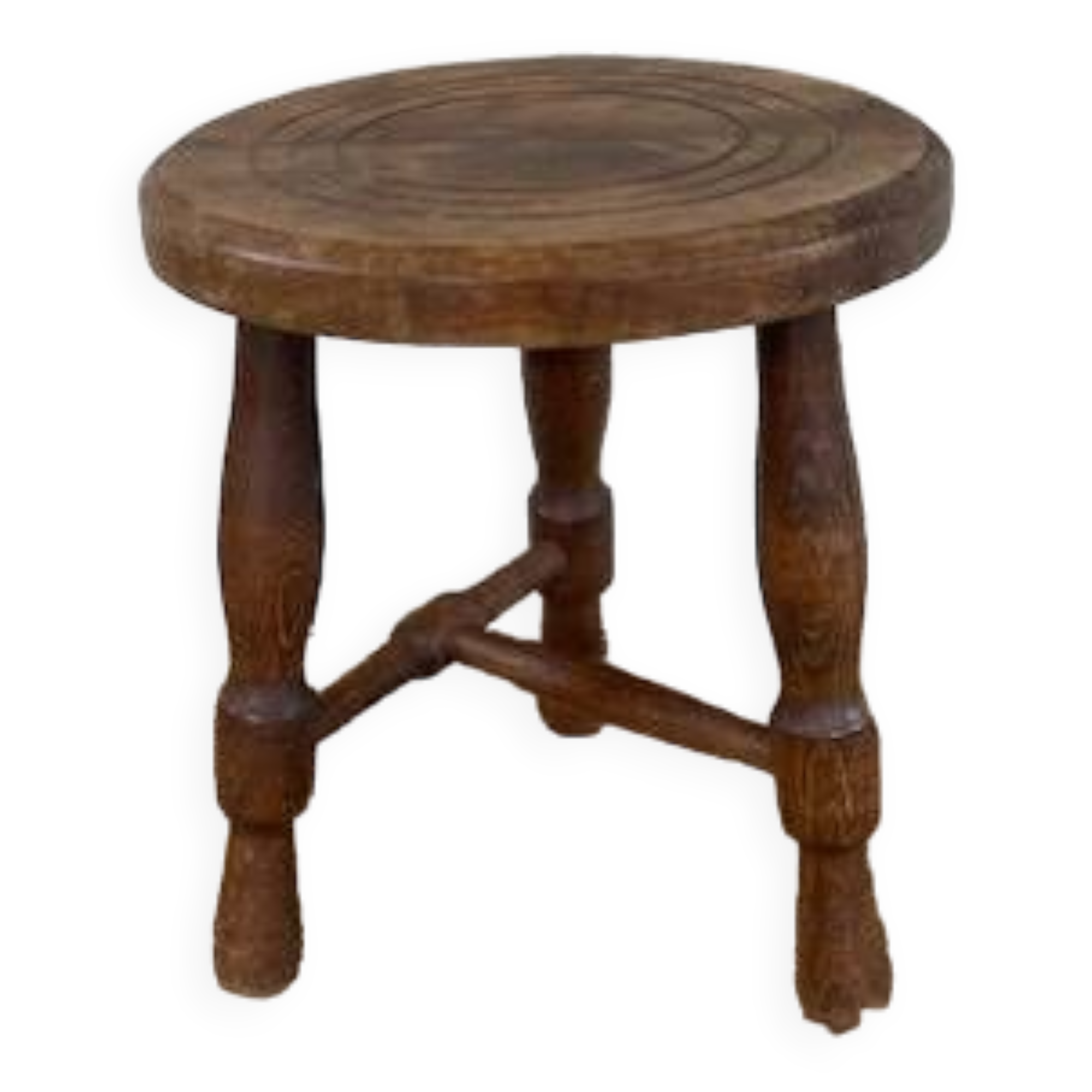 Tabouret de traite tripode style Charles Dudouyt
