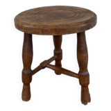 Tabouret de traite tripode style Charles Dudouyt