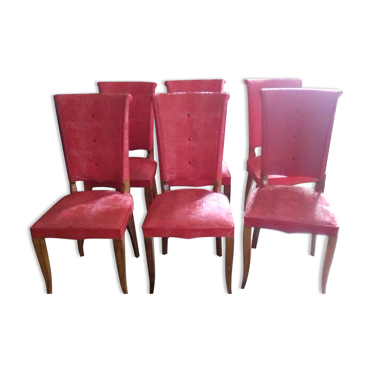 6 leatherette chairs
