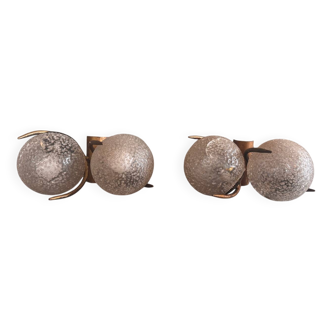 Paire d’appliques modernistes laiton