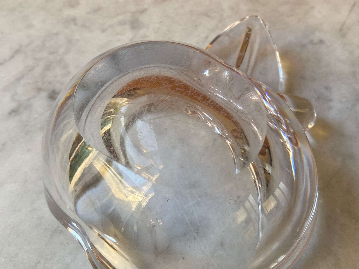 Cendrier pomme cristal de vannes France vintage années 70