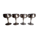 Lot 4 silver metal champagne glasses ep 1940