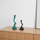 Turquoise vase, Swing Vase, Danish design, manufactured by Normann Copenhag
