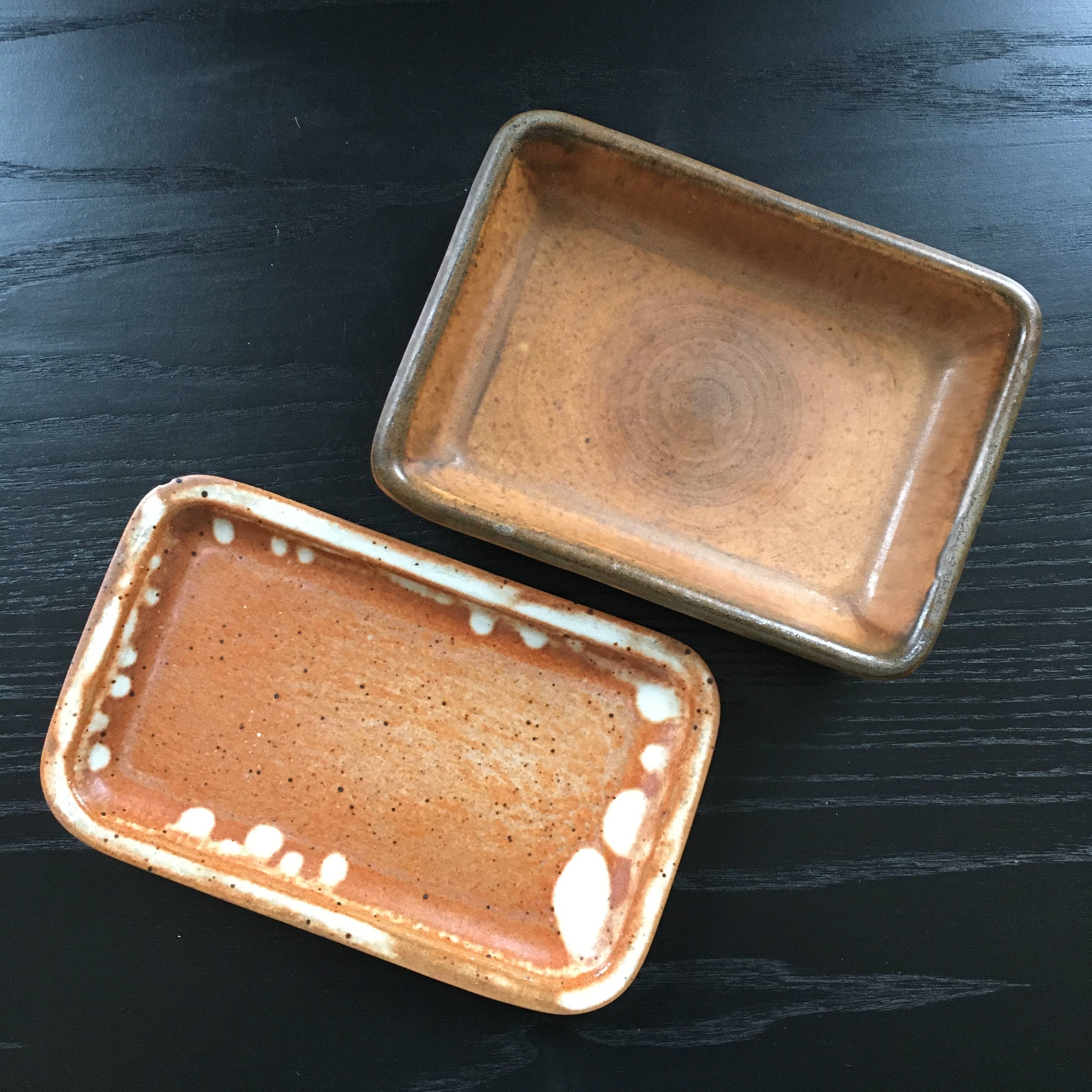 Set of 2 antique butter dishes
