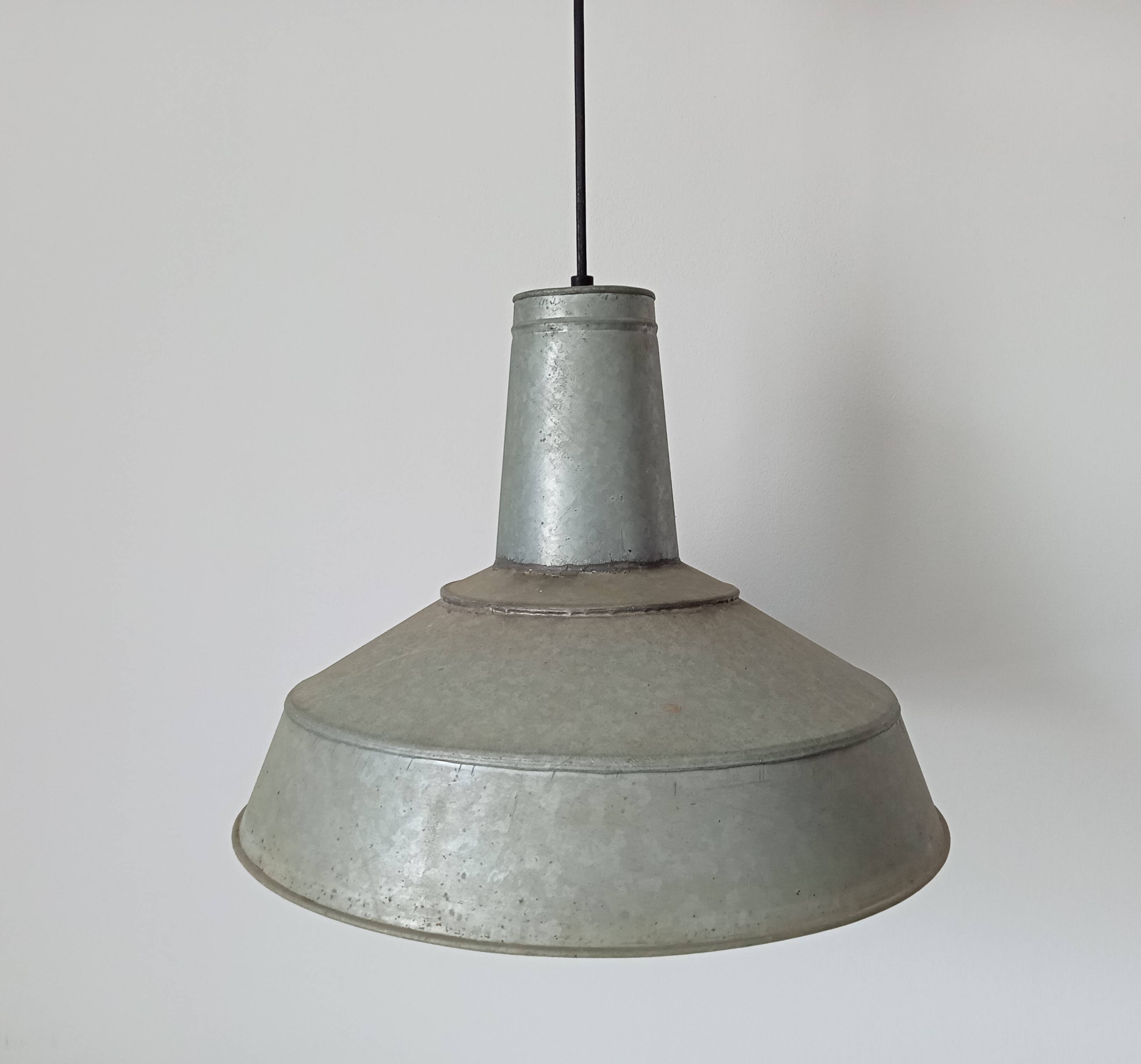 Old zinc garage pendant light
