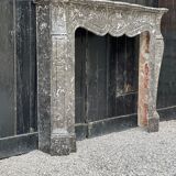 Fireplace Napoleon III in grey marble Saint-anne