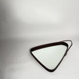 Miroir triangulaire en teck, Danemark, années 70