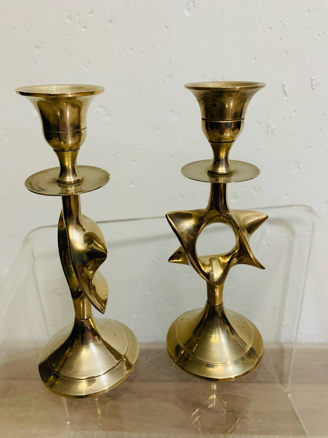 Pair of designer candlesticks