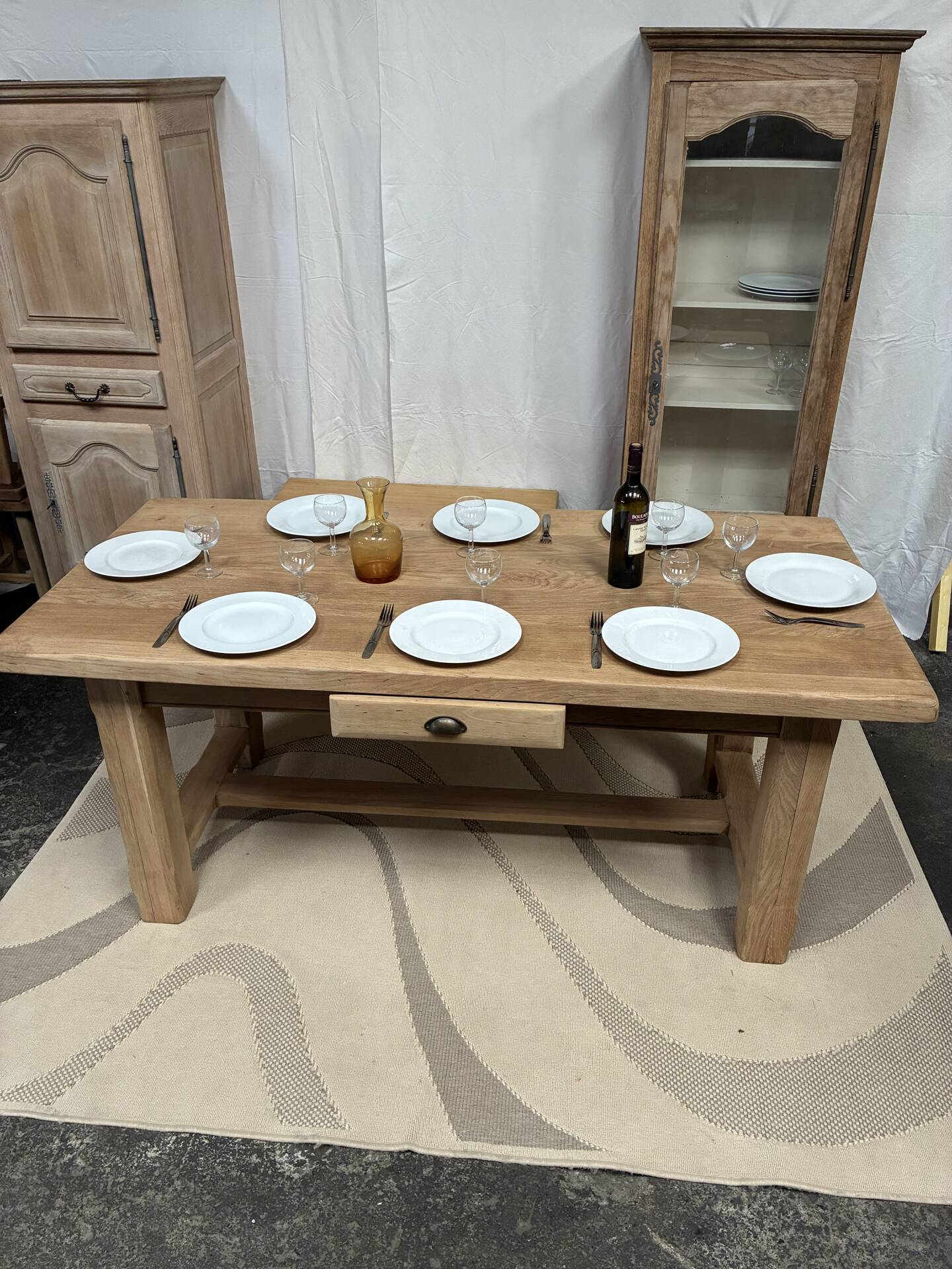 Solid oak farmhouse table
