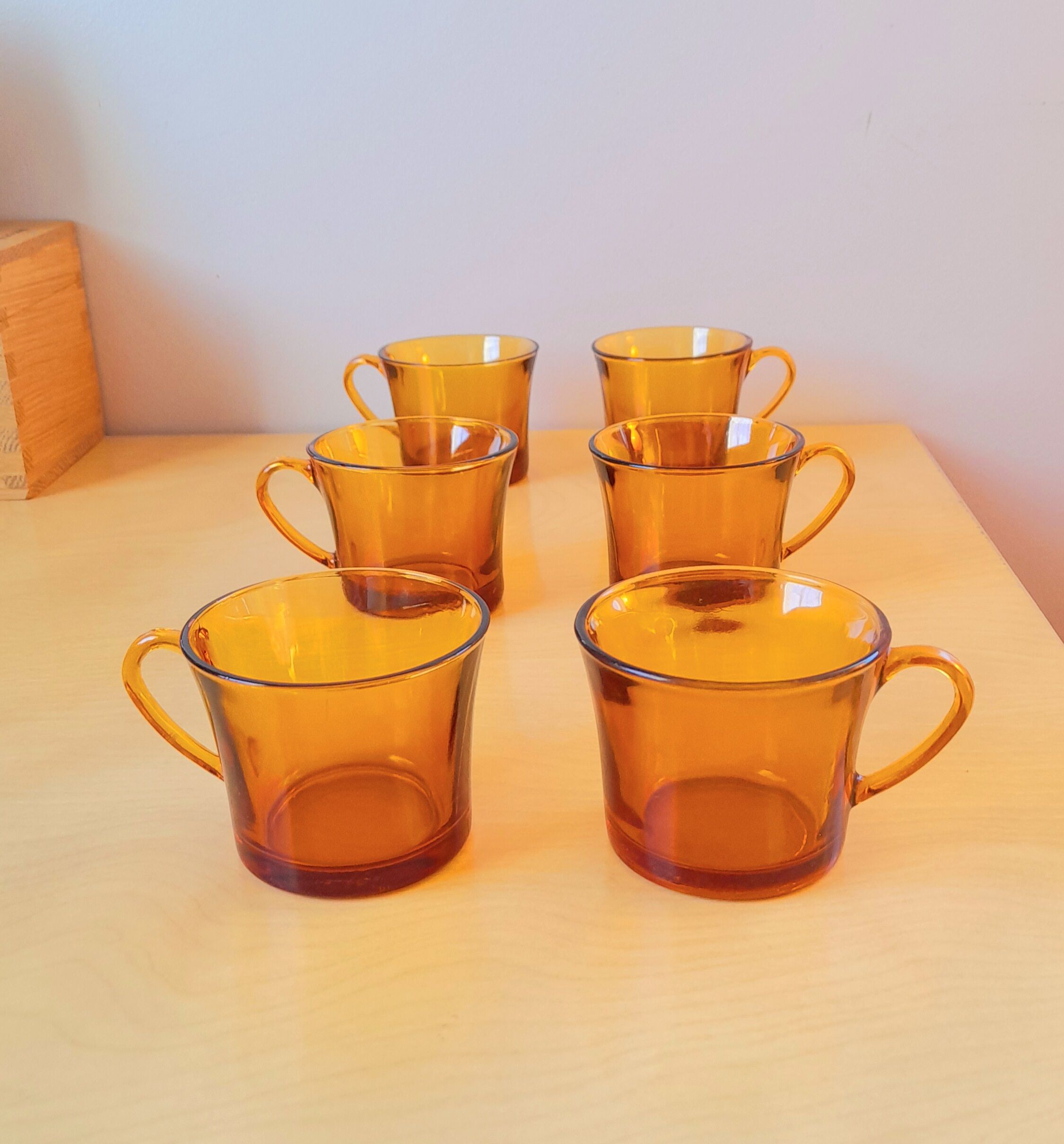 Amber arcopal cups 70s