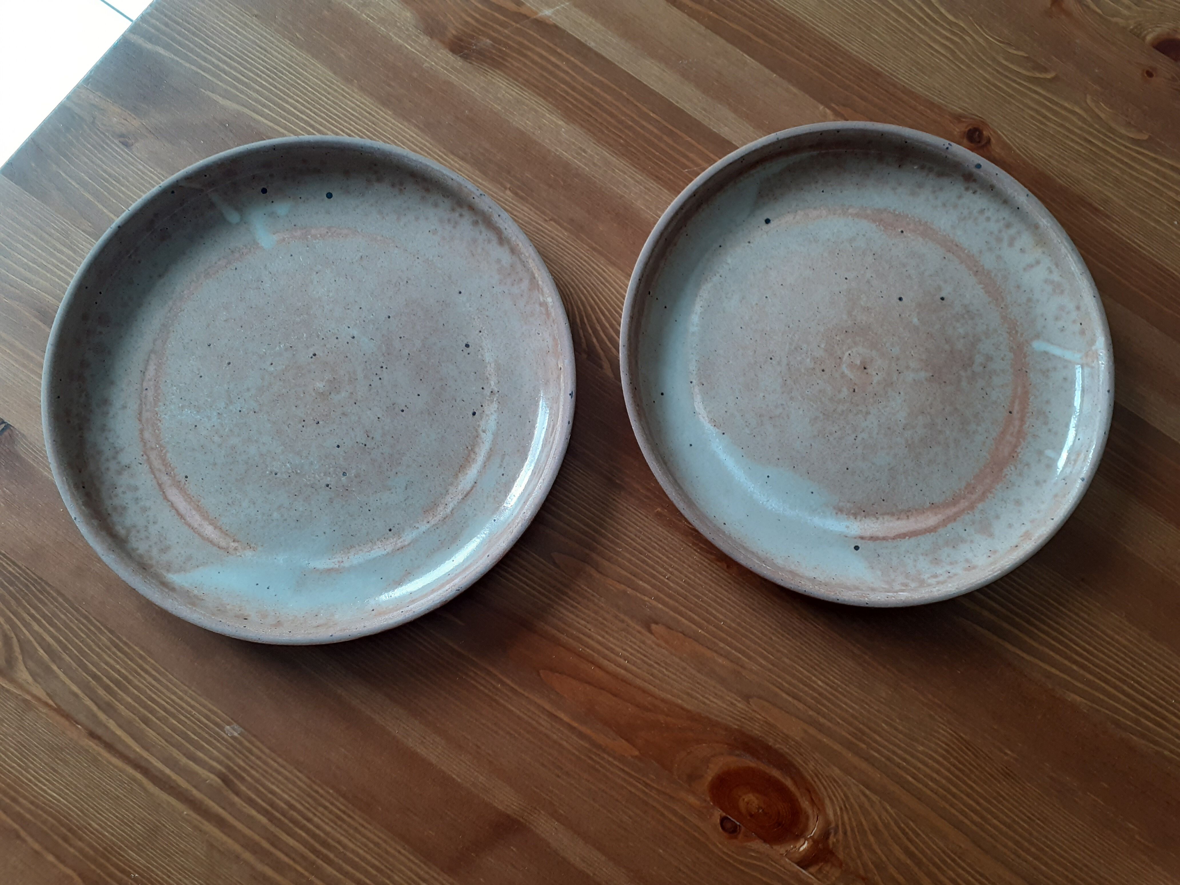 Set de 6 grandes assiettes plates en grès