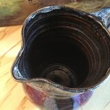 Signed varnished sandstone pitcher