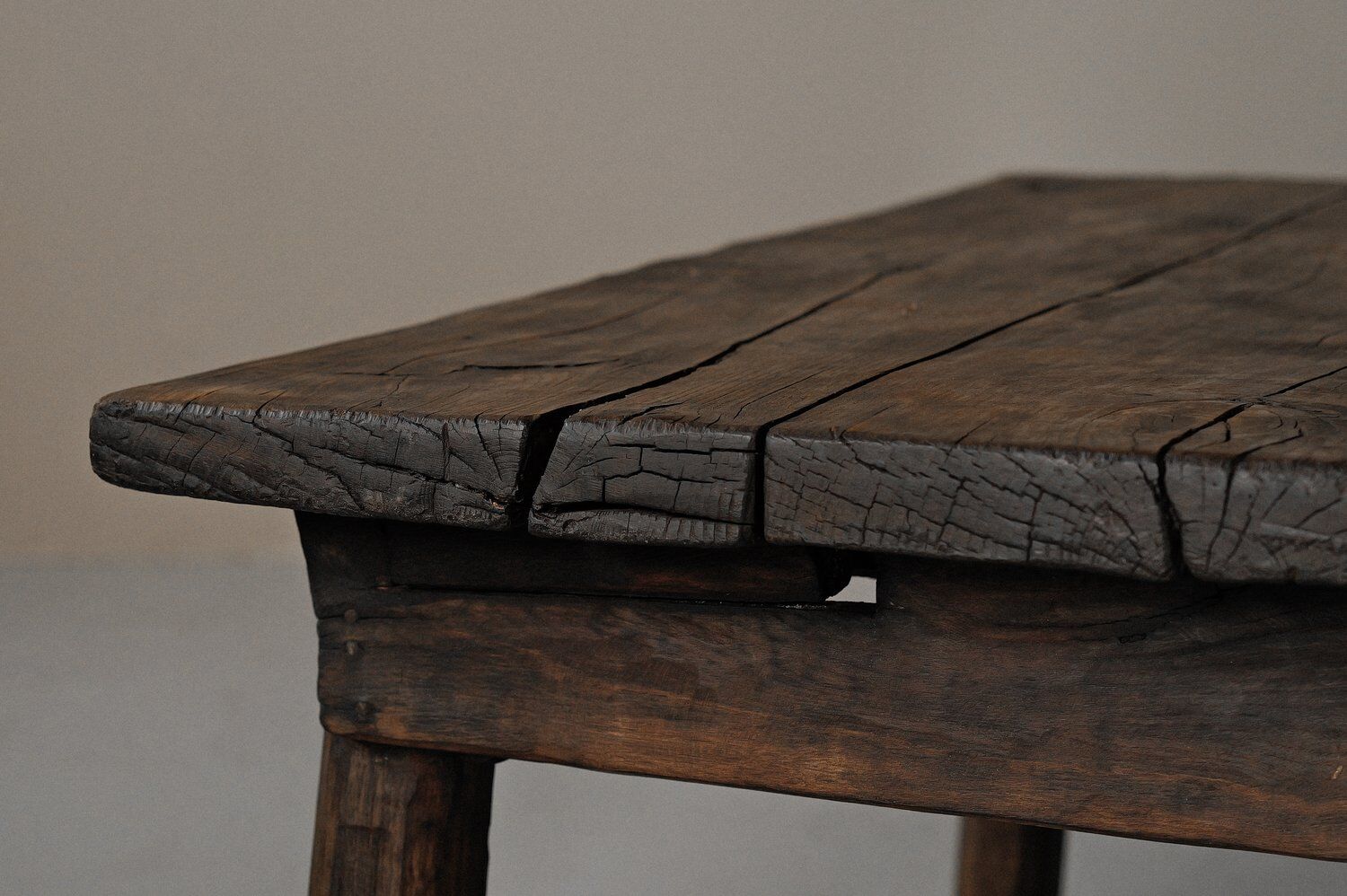 Solid oak farmhouse table, France, circa 1950