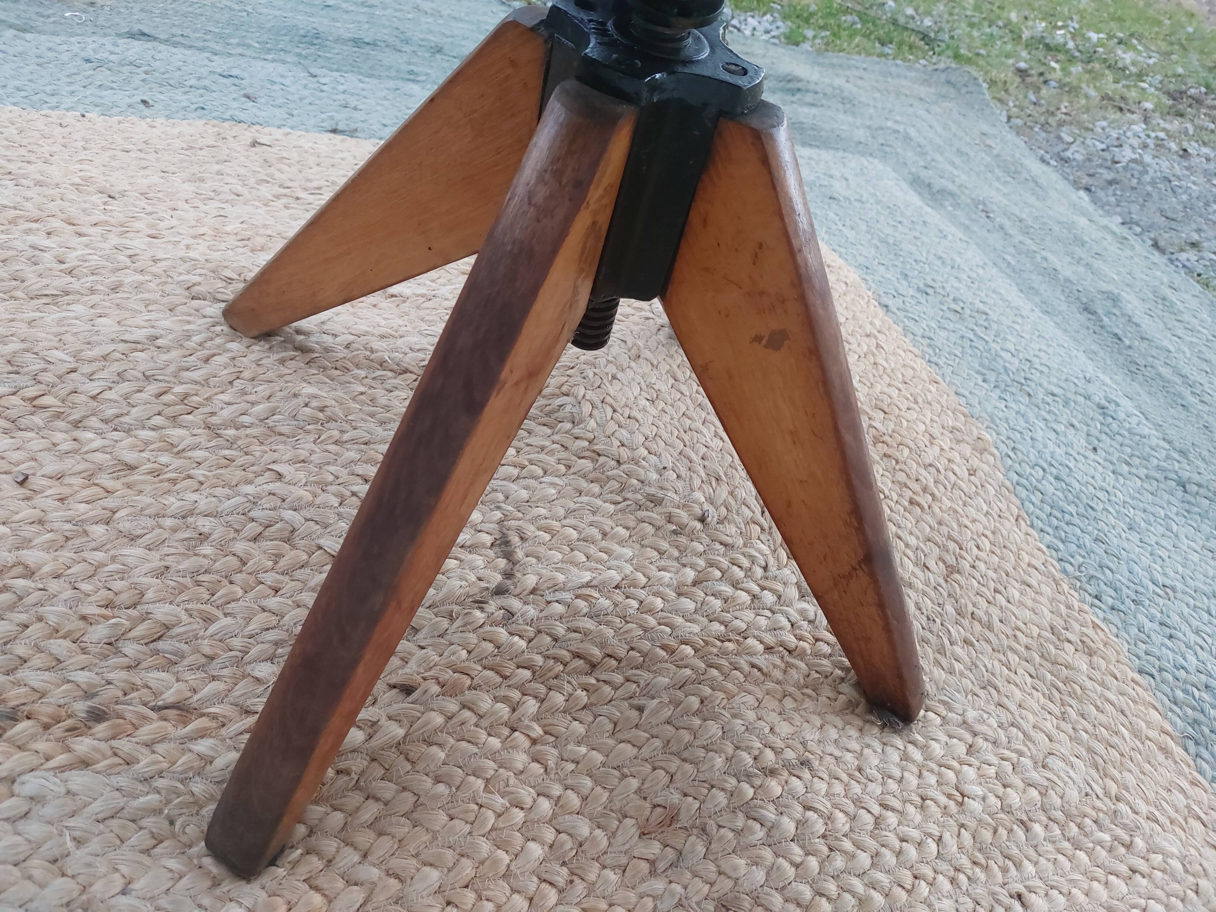 wooden swivel chair, height adjustable