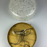 60s 70s ceiling lamp Plafoniere Flush Mount Ice Glass Hillebrand Germany