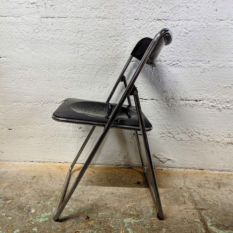 Black and chrome vintage folding chair