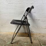 Black and chrome vintage folding chair