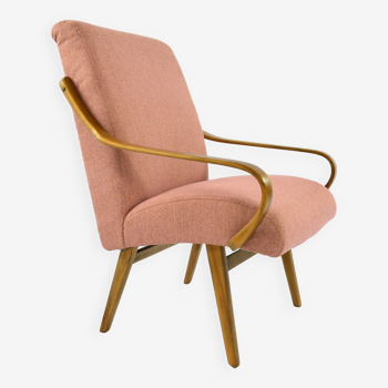 Fauteuil tchécoslovaque vintage rénové rose