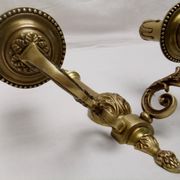Old bronze double candle holder wall light