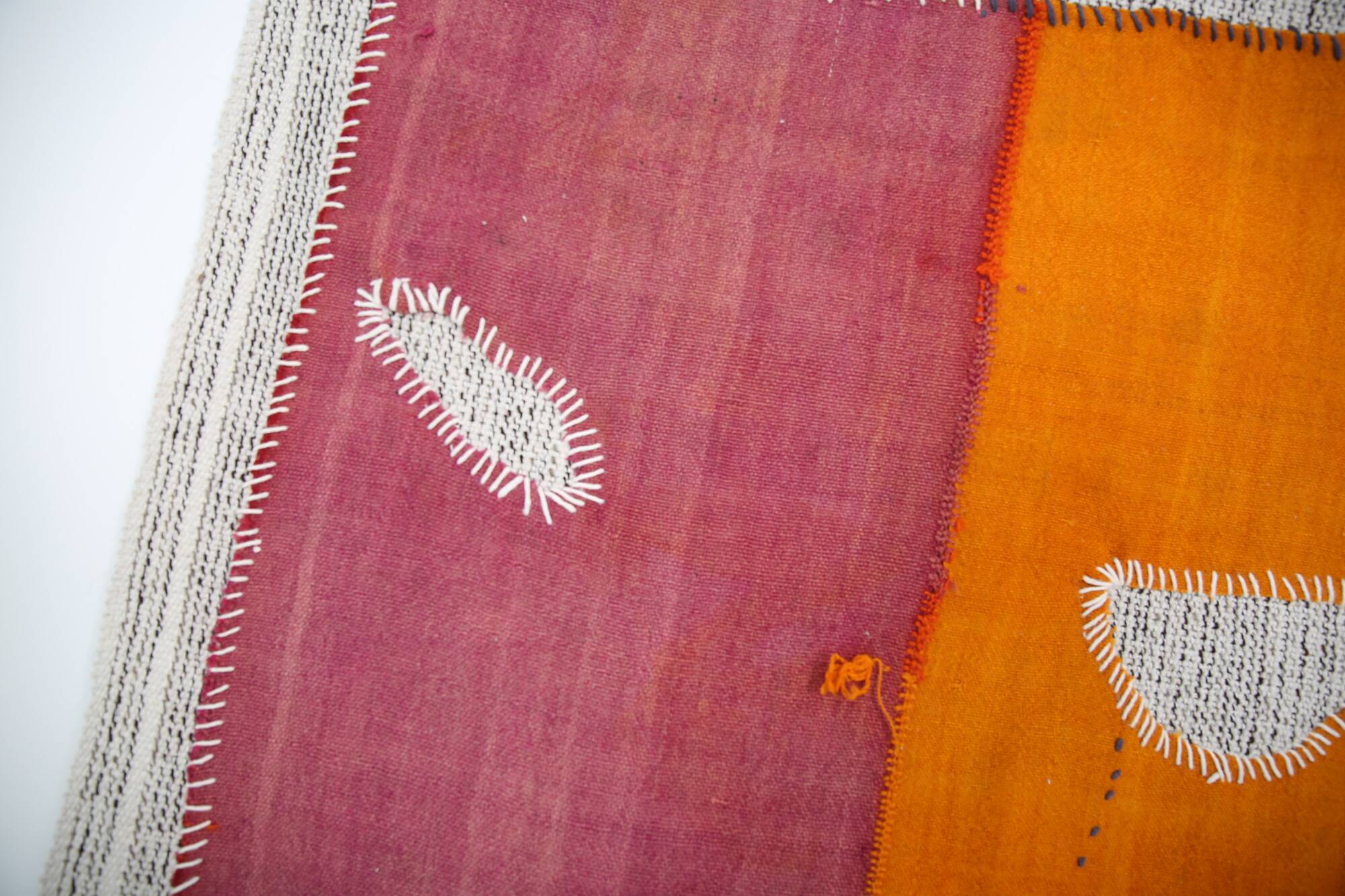 Handwoven Textile Wall Hanging, Vintage Wall Rug, 106x156 Cm