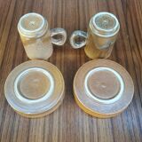Duo of vintage stoneware cups