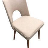Beige Wool Shell Dining Chair by Lesniewski for Słupskie Fabryki Mebli, 1962