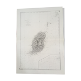 Ancient marine map of the island of Granada (Antilles)