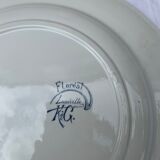 Cake dish, blue floral pattern, k & g luneville model Floreal, vintage and collector
