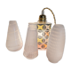 Trio de tulipes en verre satiné années 60-70