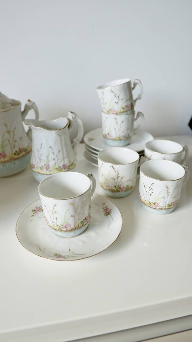 Limoges porcelain coffee pot Barny Rigoni & Langle (19th century)