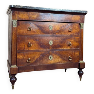 19th Century Restoration Period Flamed Mahogany Chest of Drawers