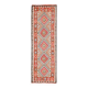 1970s vintage Turkish hand-knotted wool cotton brown runner rug 90x286