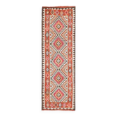 1970s vintage Turkish hand-knotted wool cotton brown runner rug 90x286