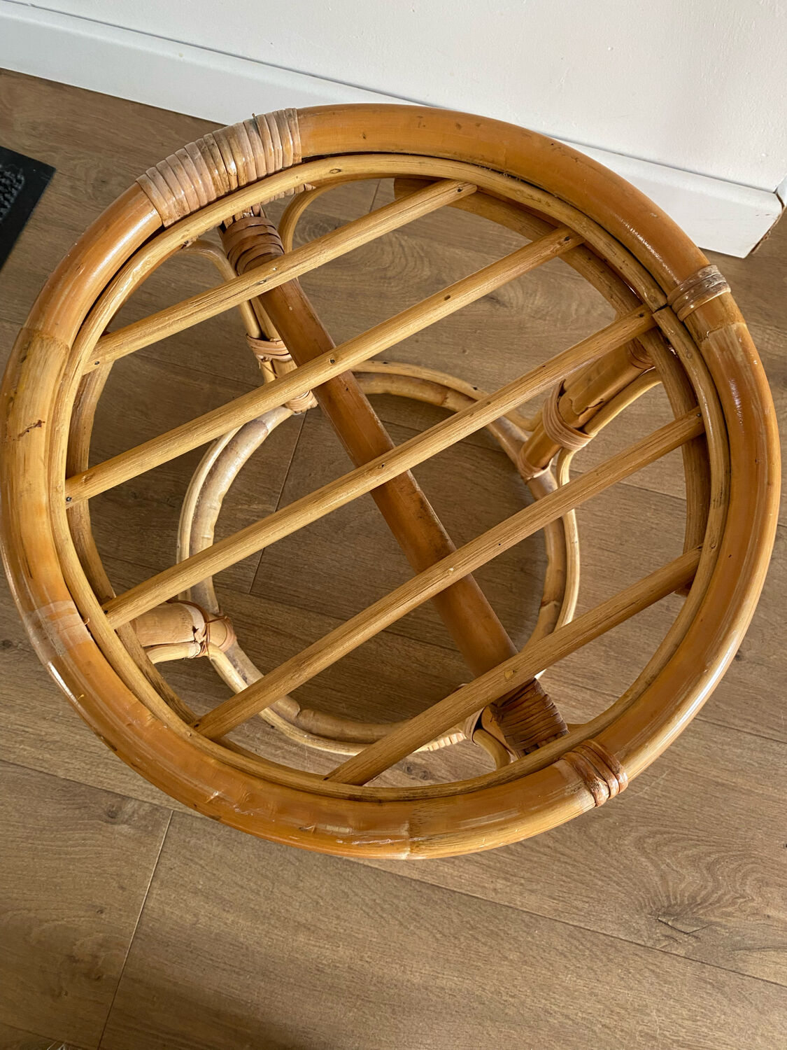 Tabouret en bambou années 50