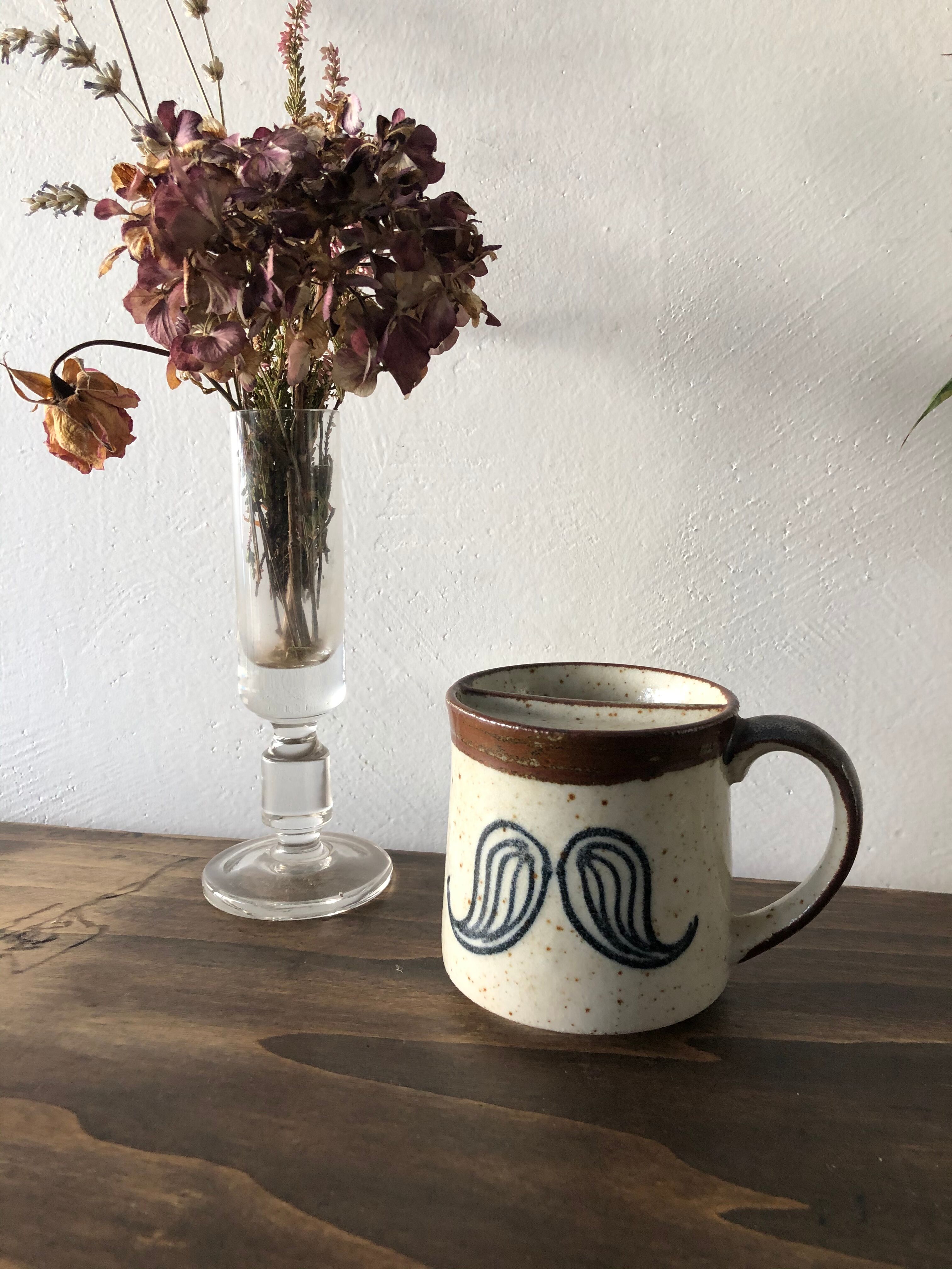Vintage sandstone mug, mustache