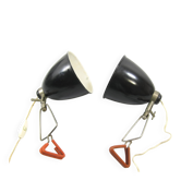 Set of two HALA clamp lamps from the 1950s, Dutch design.