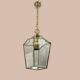 Vintage brass and glass light pendant , 1960s