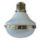 1920s opaline glass and brass pendant light
