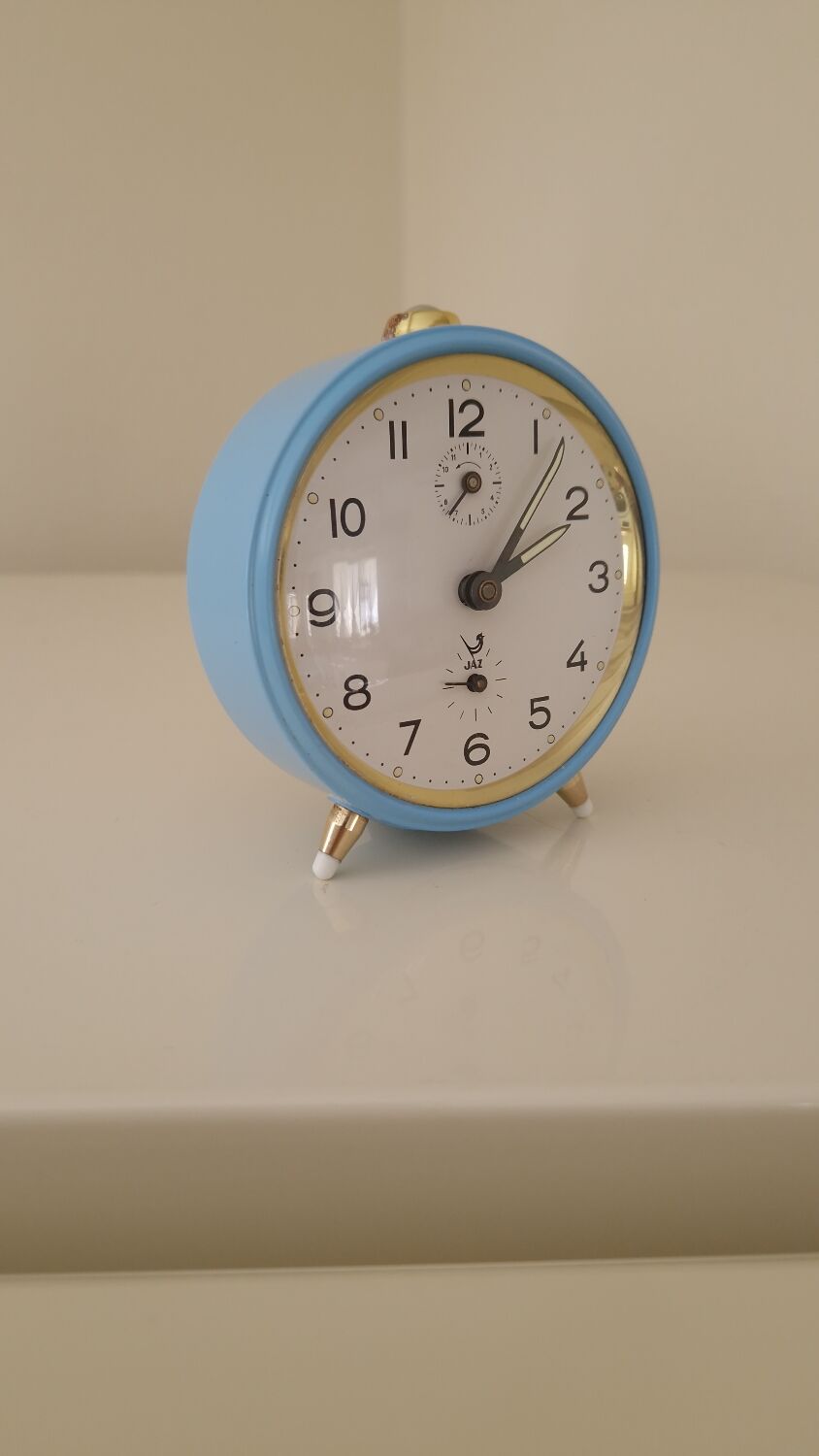 Réveil Jaz bleu vintage