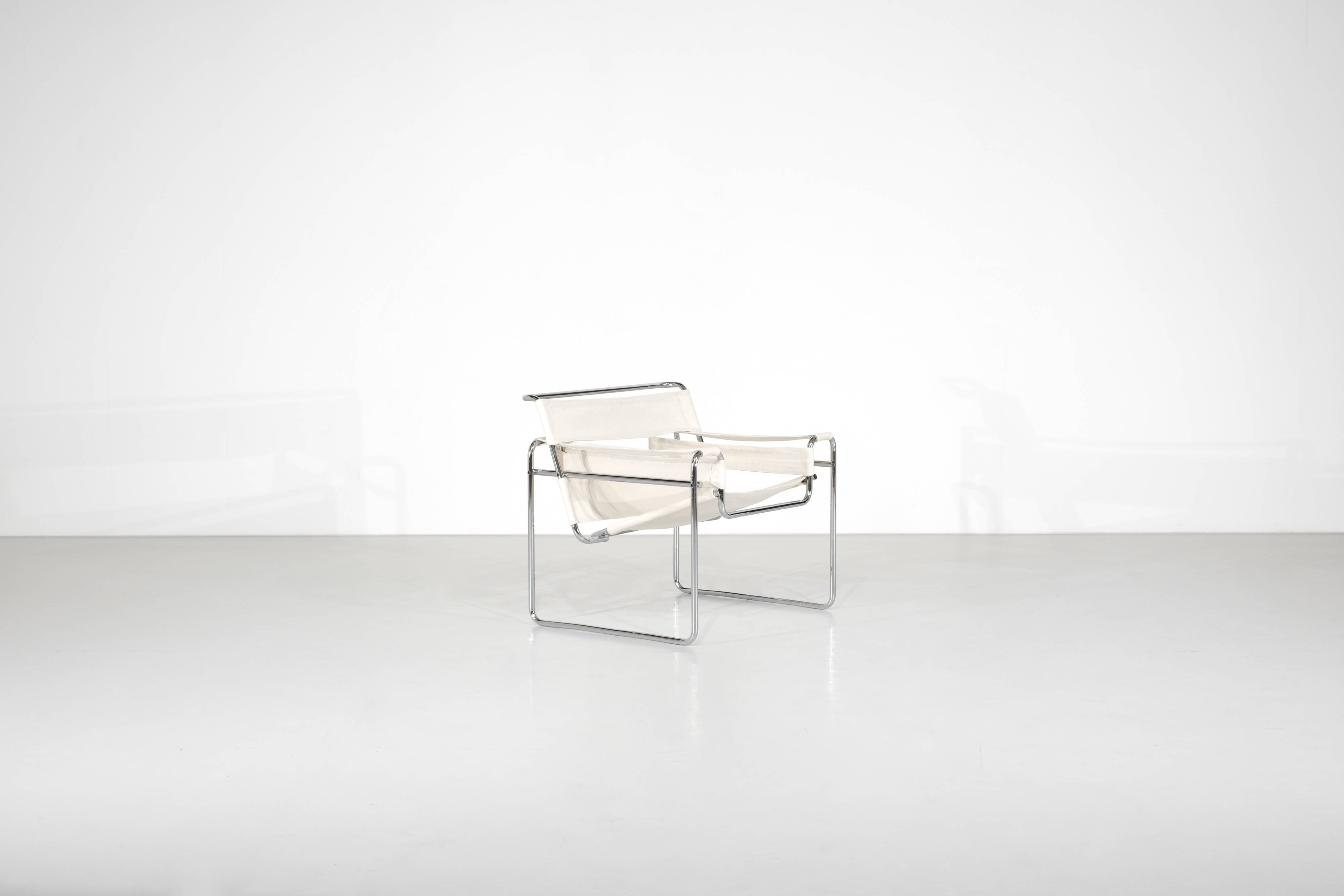 "B3 Wassily" armchair in fabric by Marcel Breuer for Bononia, Italy