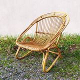 Rattan armchair design 1960 vintage