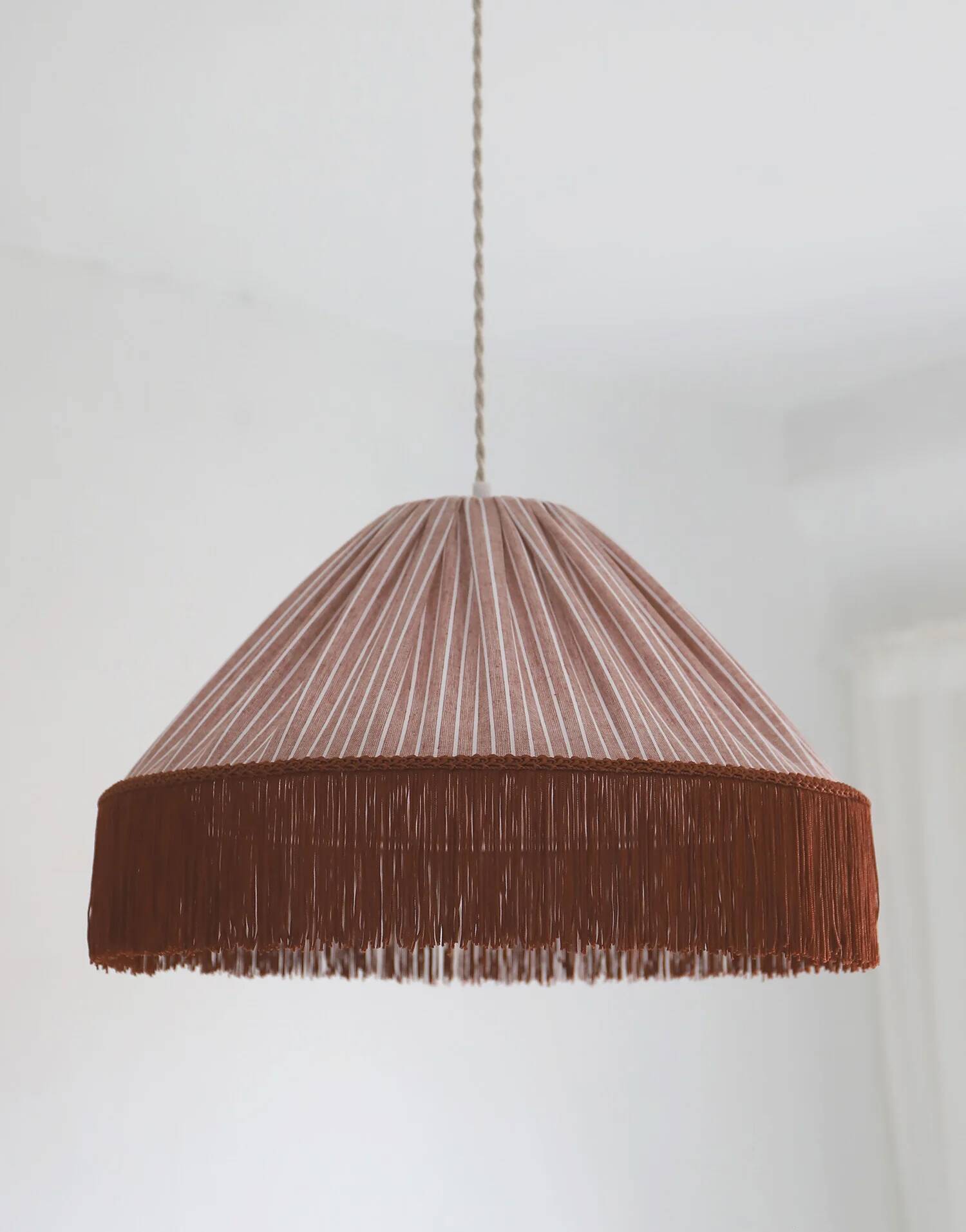 Beautiful suspension — earth stripes, bohemian fringes