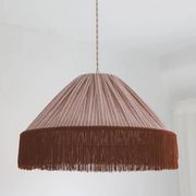 Suspension bella — rayures terra, franges bohème