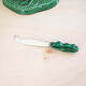 Cheese platter and its art deco green knife